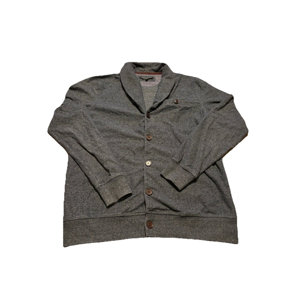 Hammer Made Cardigan Sweater Shawl Collar Mens Large Blue Button Up